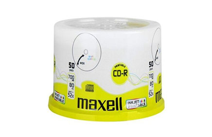 Photo: MAXELL CD-R IMPRIMABLE 700MB/80MIN/52X BOITE DE 50 PCS